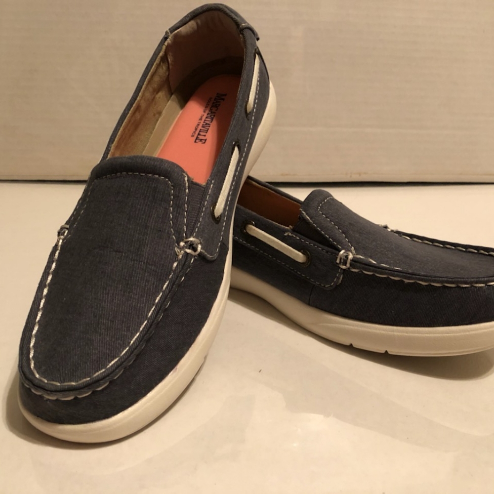 Navy slip-ons
